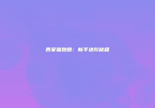 西蒙猫跑酷：新手进阶秘籍