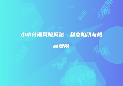 小小分期风险揭秘：利息陷阱与隐藏费用