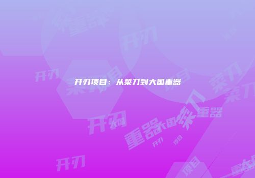 开刃项目：从菜刀到大国重器