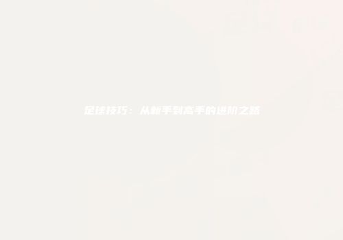 足球技巧：从新手到高手的进阶之路