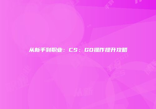 从新手到职业:CS:GO操作提升攻略