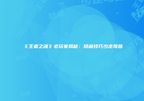 《王者之魂》老玩家揭秘：隐藏技巧少走弯路