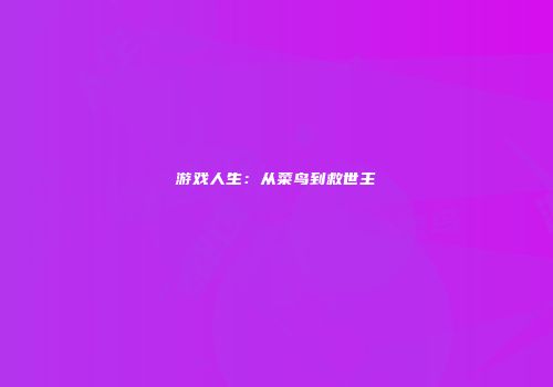 游戏人生：从菜鸟到救世主