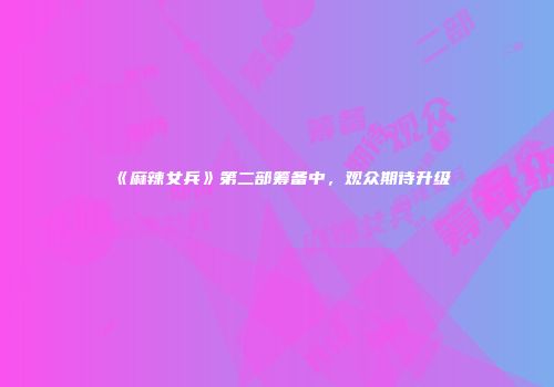 《麻辣女兵》第二部筹备中，观众期待升级