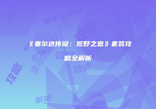 《塞尔达传说：荒野之息》套装攻略全解析
