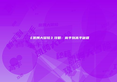 《凯姆大冒险》攻略：新手到高手秘籍