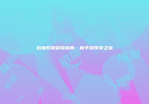 珀加索斯冒险指南：新手到传奇之旅