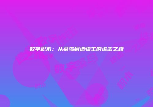 数字积木：从菜鸟到造物主的进击之路