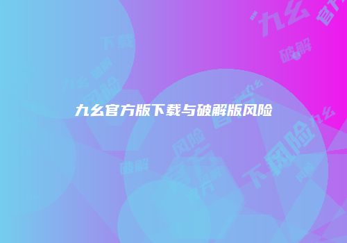 九幺官方版下载与破解版风险