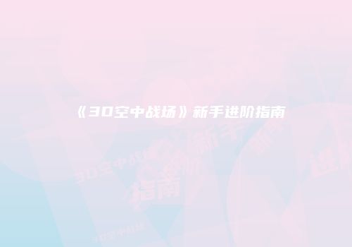 《3D空中战场》新手进阶指南