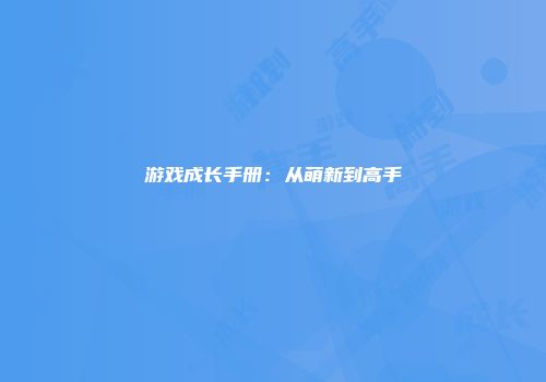 游戏成长手册：从萌新到高手