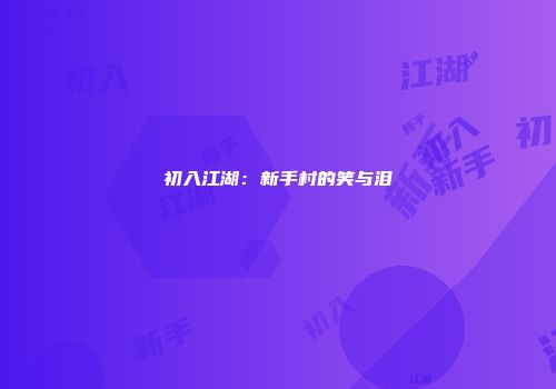 初入江湖：新手村的笑与泪